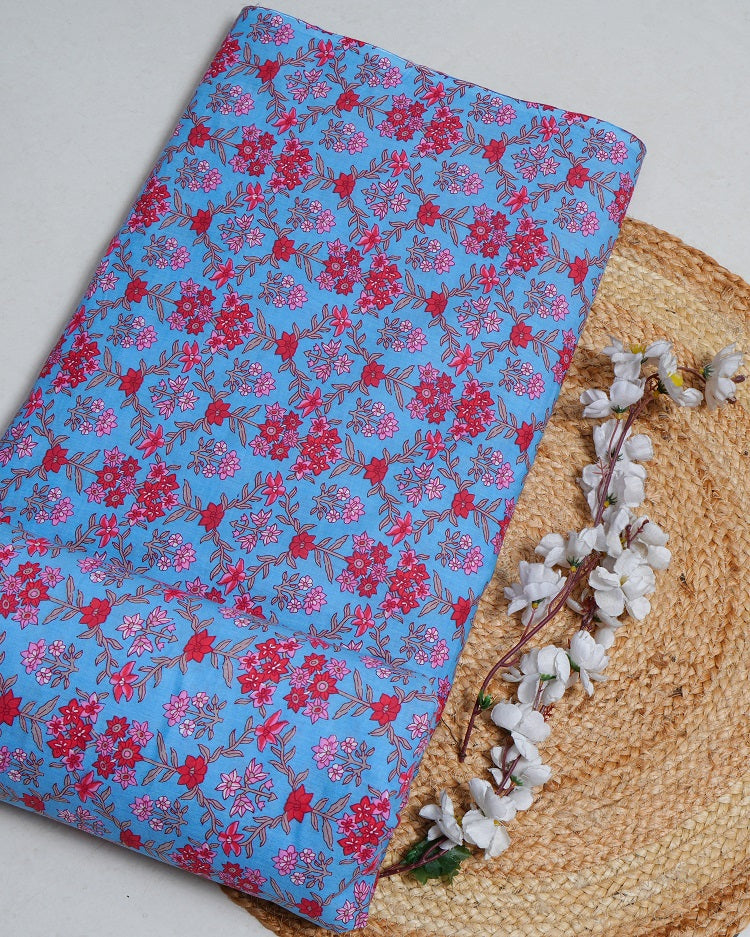 Jaipuri Sanganeri Floral Printed Fabric